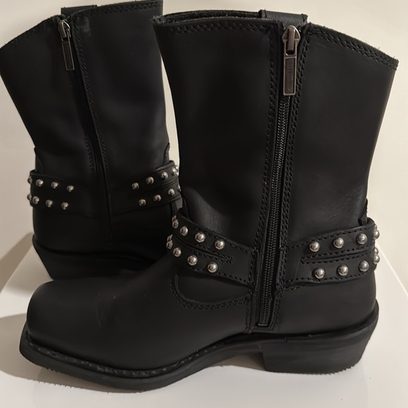 Harley-Davidson Women’s Linnea Leather Motorcycle Boots Black Size 9.5 NWOB - Picture 7 of 10
